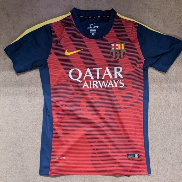 Nike Qatar Airways Barcelona FCB Soccer Jersey Dry-Fit Barca Women's Small - Picture 1 of 6